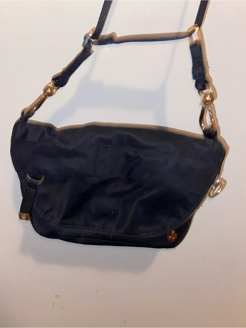 lululemon athletica Black Crossbody Bag with Gold Hardware